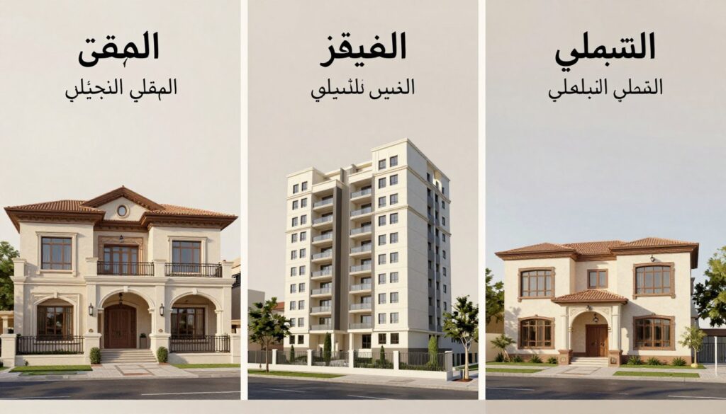 أنواع مختلفة من العقارات في الكويت مع رقم مقاول متخصص لكل نوع