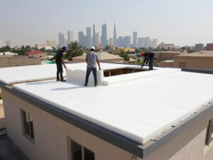 تركيب العزل الحراري لسطح منزل في الكويت