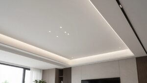 تصميم جبس بورد حديث بخطوط بسيطة وإضاءة LED تصميم جبس بورد حديث بخطوط بسيطة وإضاءة LED