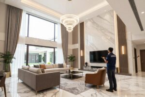 تصميم داخلي فاخر لفيلا تم تنفيذه بواسطة مقاول شاطر في الكويت