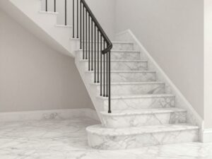 درج فاخر مكسو بالسيراميك رخام مع درابزين أنيق درج فاخر مكسو بالسيراميك رخام مع درابزين أنيق