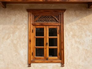 دريشة خشب فاخرة في منزل تقليدي