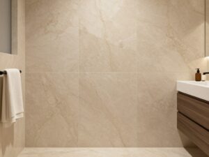 سيراميك رخام بلون البيج الدافئ مع عروق بنية سيراميك رخام بلون البيج الدافئ مع عروق بنية