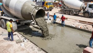 صب خرسانة في مشروع بناء بحولي