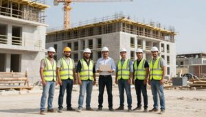 فريق عمل أفضل مقاول الجهراء يقف أمام مشروع منجز فريق عمل أفضل مقاول الجهراء يقف أمام مشروع منجز