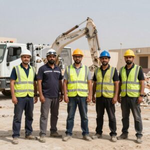 فريق عمل محترف من شركة قصر السعادة للهدم