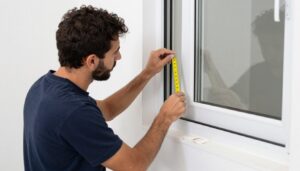 فني محترف يقوم بتركيب دريشة