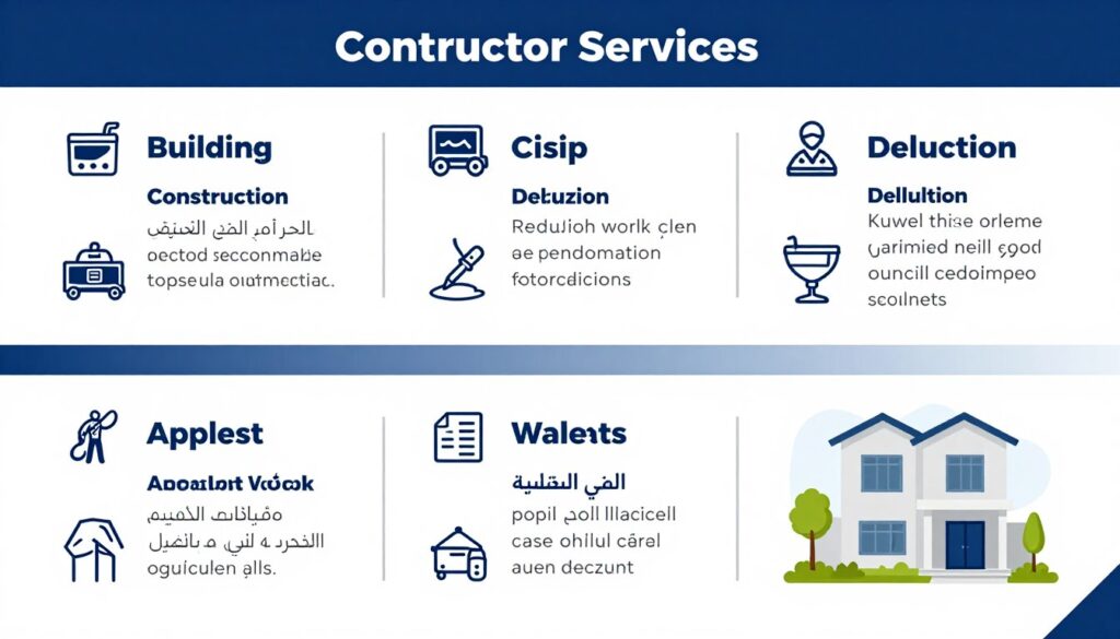 مختلف خدمات المقاولين في الكويت مع رقم مقاول لكل خدمة
