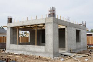 مراحل بناء غرفة خرسانية إضافية مع الهيكل الإنشائي