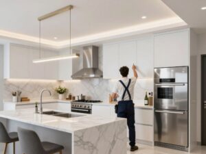 مطبخ عصري تم تجديده بواسطة مقاول شاطر في الكويت