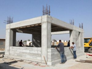 مقاول شاطر يشرف على عملية بناء هيكل منزل في الكويت