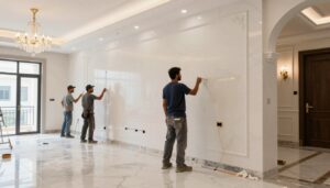 مقاول شاطر يقوم بأعمال التشطيب الداخلي لمنزل فاخر في الكويت