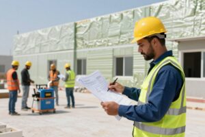 مقاول عازل فوم يشرف على مشروع عزل مبنى في الكويت