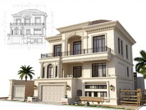 مقاولات تصميم وتنفيذ فلل في الكويت - تصميم فيلا فاخرة