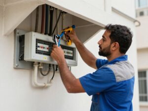 مقاولات صيانة عامة في الكويت - فني يقوم بأعمال صيانة