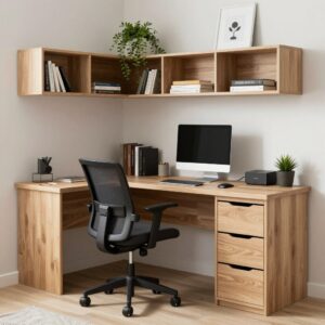 مكتب منزلي مجهز بالكامل في غرفة إضافية