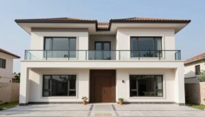 منزل مكتمل بعد إضافة طابق جديد يظهر الفرق قبل وبعد بناء طوابق إضافية منزل مكتمل بعد إضافة طابق جديد يظهر الفرق قبل وبعد بناء طوابق إضافية