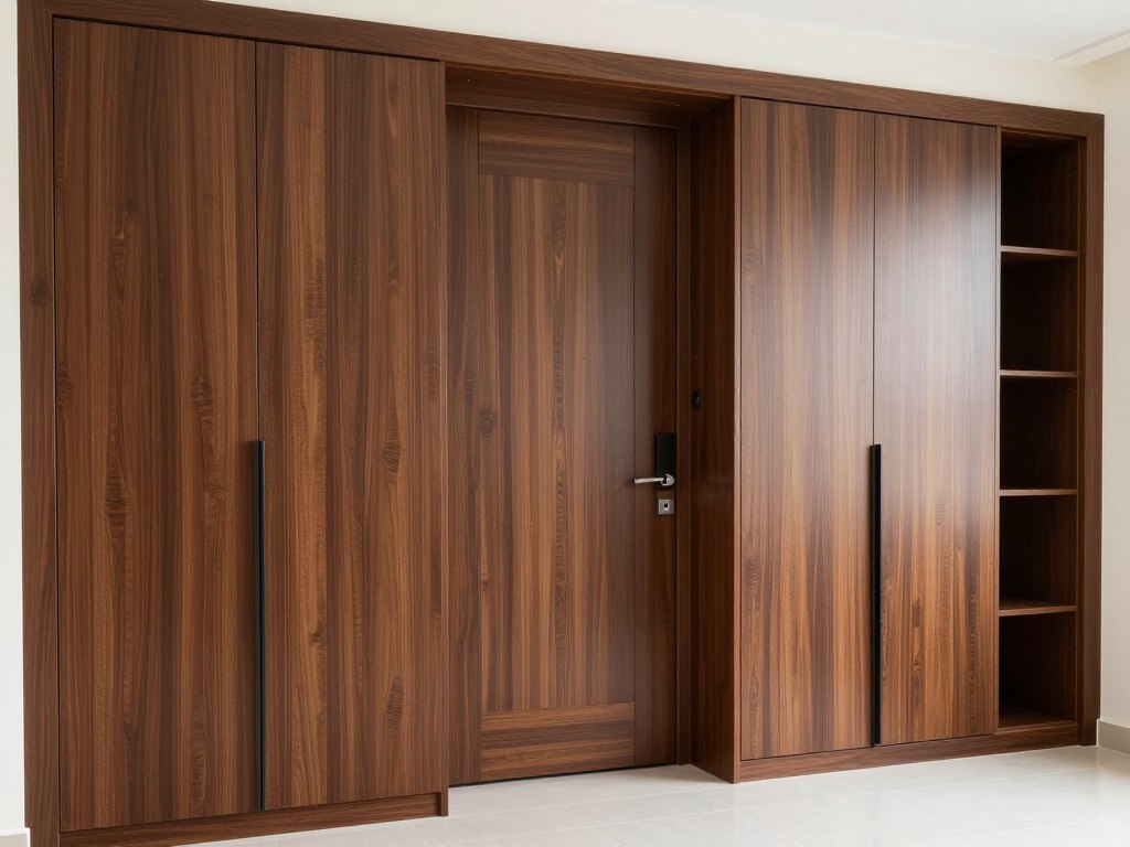 أبواب خشبية فاخرة وخزائن مدمجة