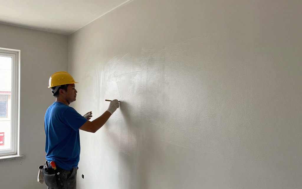 أعمال ترميم بعد إزالة جدار