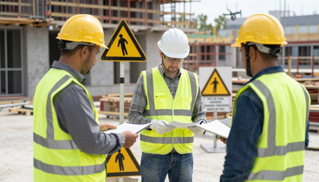 إجراءات السلامة في موقع بناء