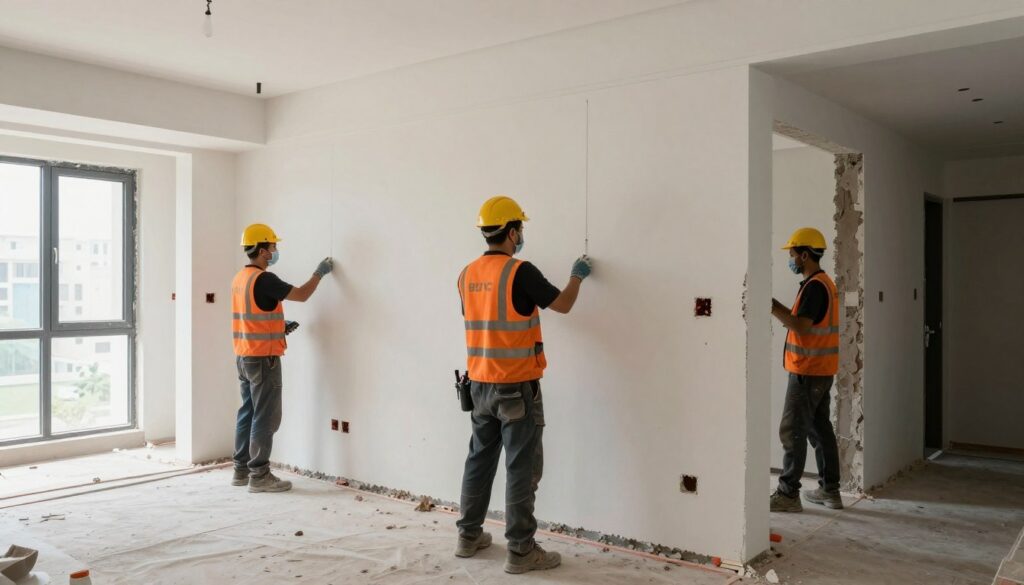 إزالة جدران داخلية في منزل كويتي حديث