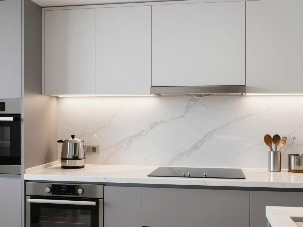 بديل رخام الكويت في مطبخ حديث