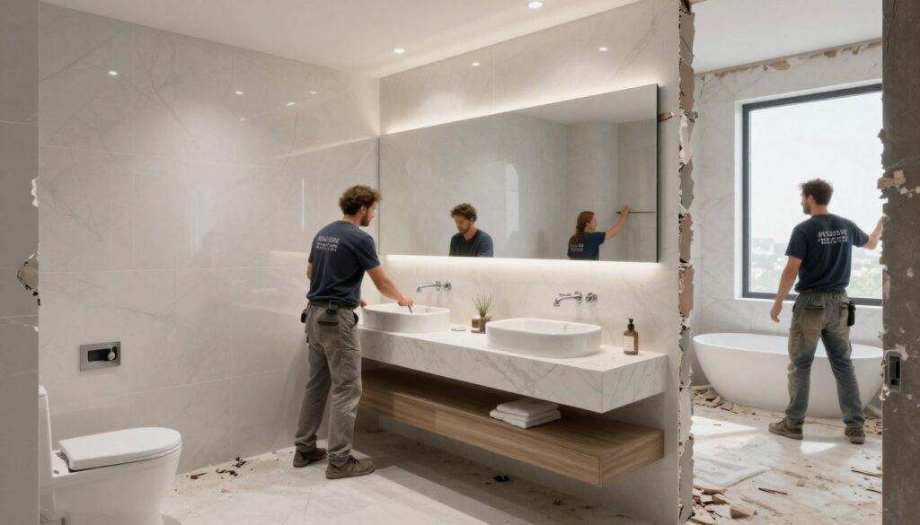 تجديد الحمام بعد عملية التكسير