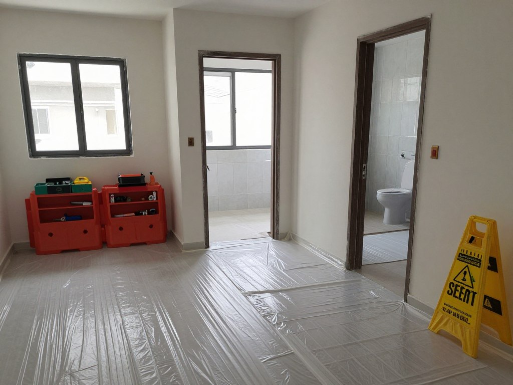 تحضير الموقع قبل عملية تكسير الحمامات