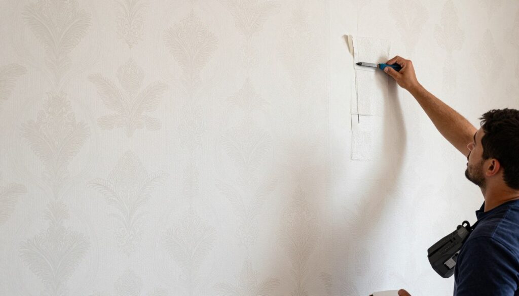 تركيب ورق الحائط في غرفة نوم كويتية عصرية