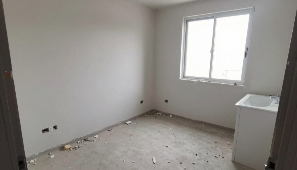 تنظيف الحمام بعد عملية التكسير