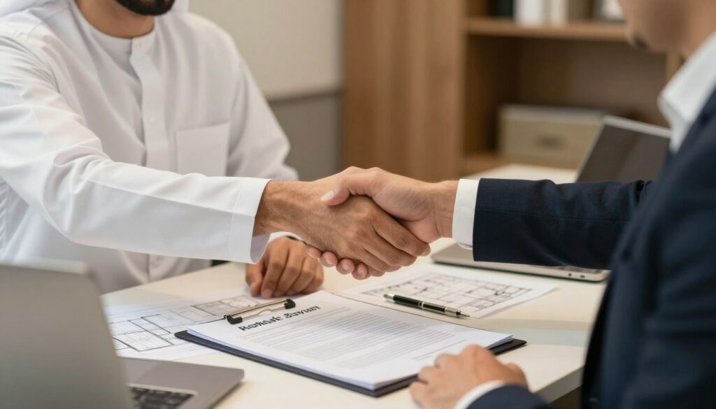 توقيع عقد خدمات التكسير بين العميل والمقاول