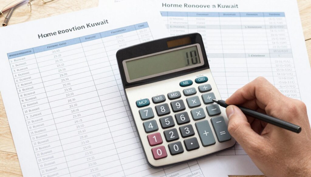 حاسبة وجدول بيانات لتقدير تكاليف التشطيب