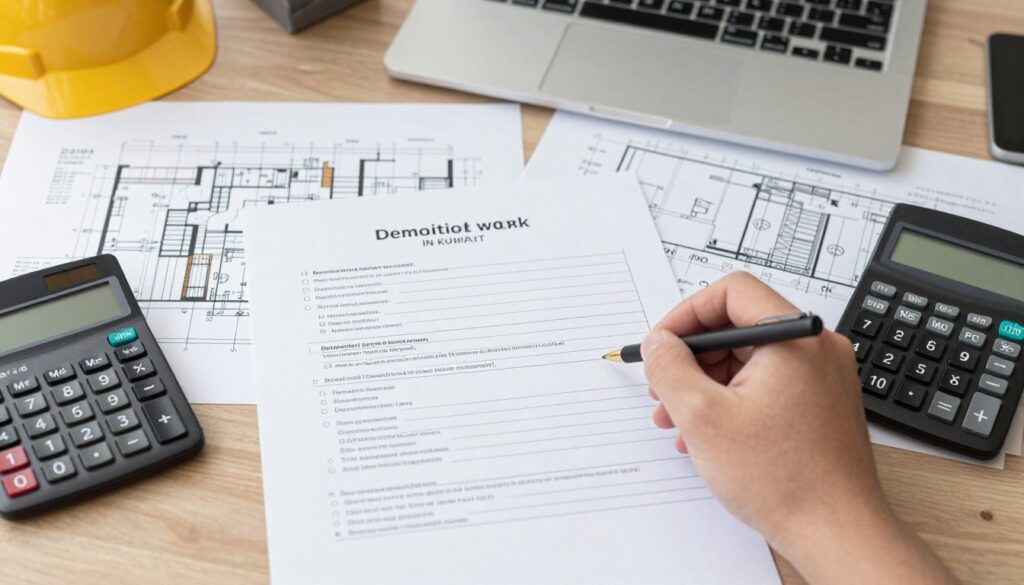 حساب تكاليف أعمال الهدم في الكويت