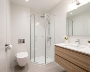 حمام صغير بتصميم ذكي يوفر المساحة حمام صغير بتصميم ذكي يوفر المساحة