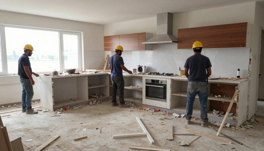 خطوات تكسير المطبخ