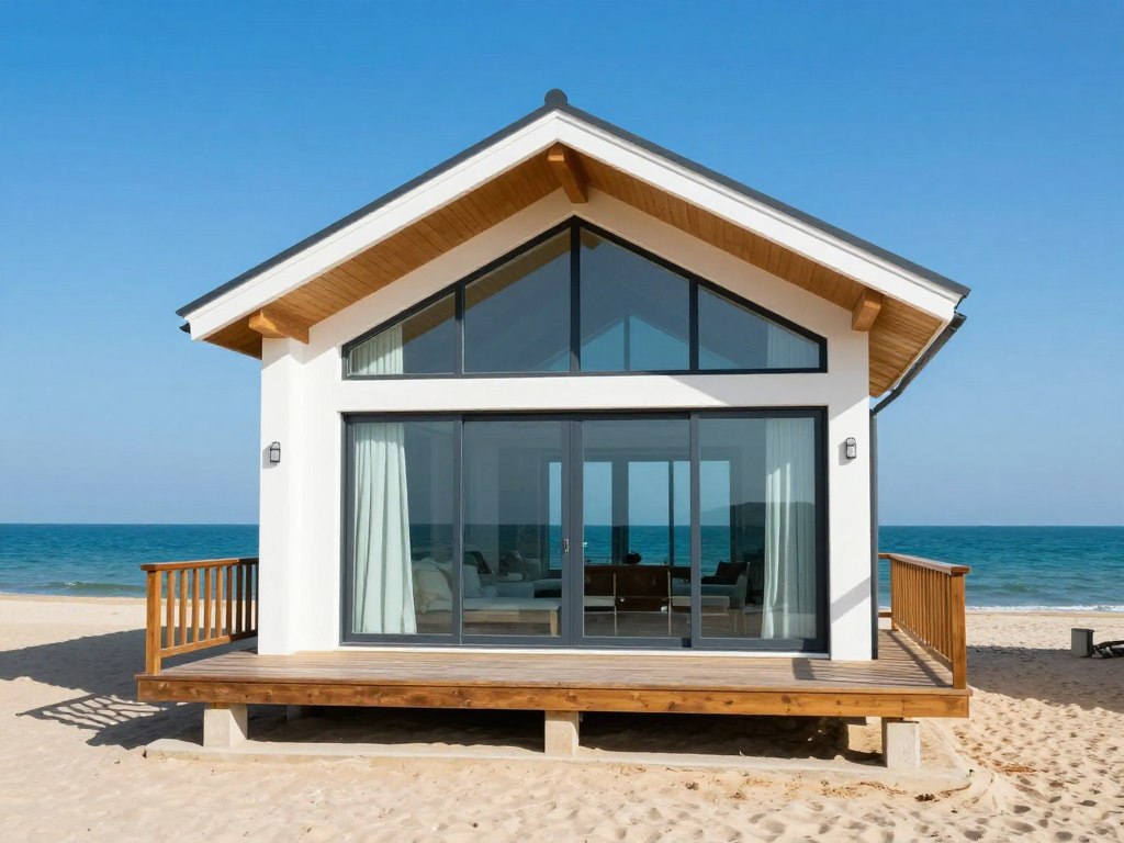 شاليه ساحلي بإطلالة بحرية