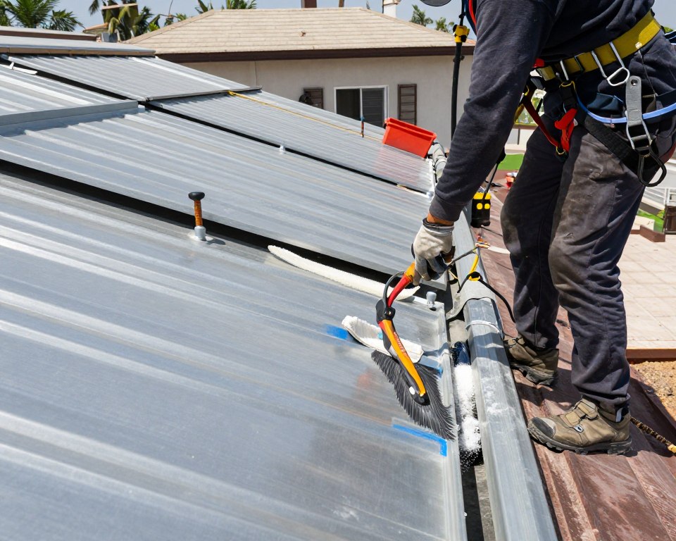 صيانة سقف كيربي وتنظيف الألواح المعدنية