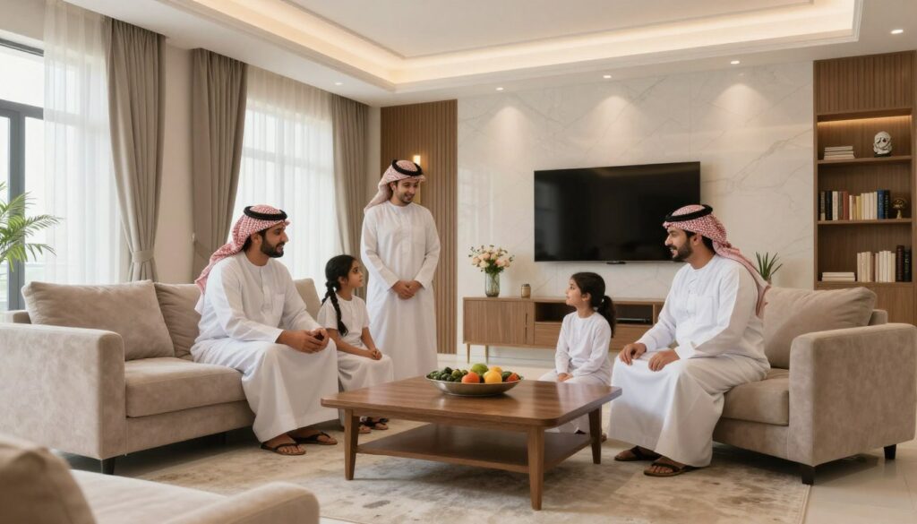 عائلة سعيدة في منزل مجدد بالكويت