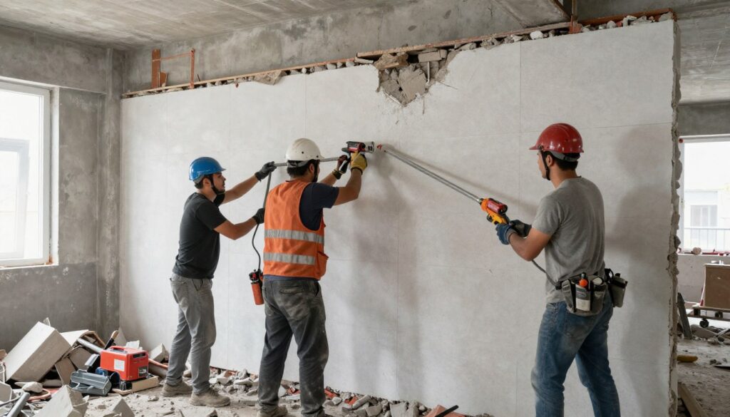 عملية إزالة جدار جارية