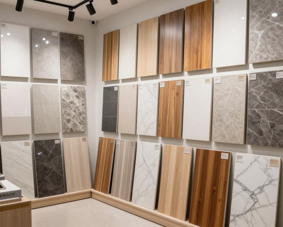 عينات مختلفة من مواد التشطيب عالية الجودة