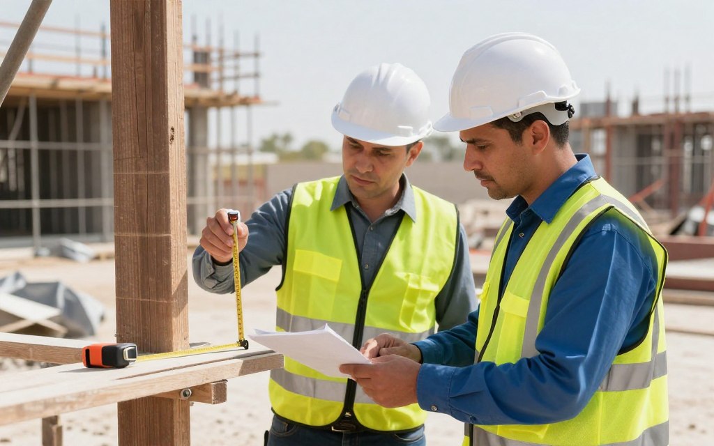 فحص جودة العمل في موقع بناء بالكويت