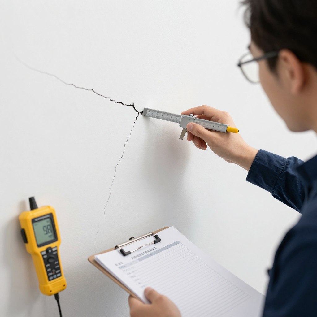 فحص وتقييم تشققات الجدران