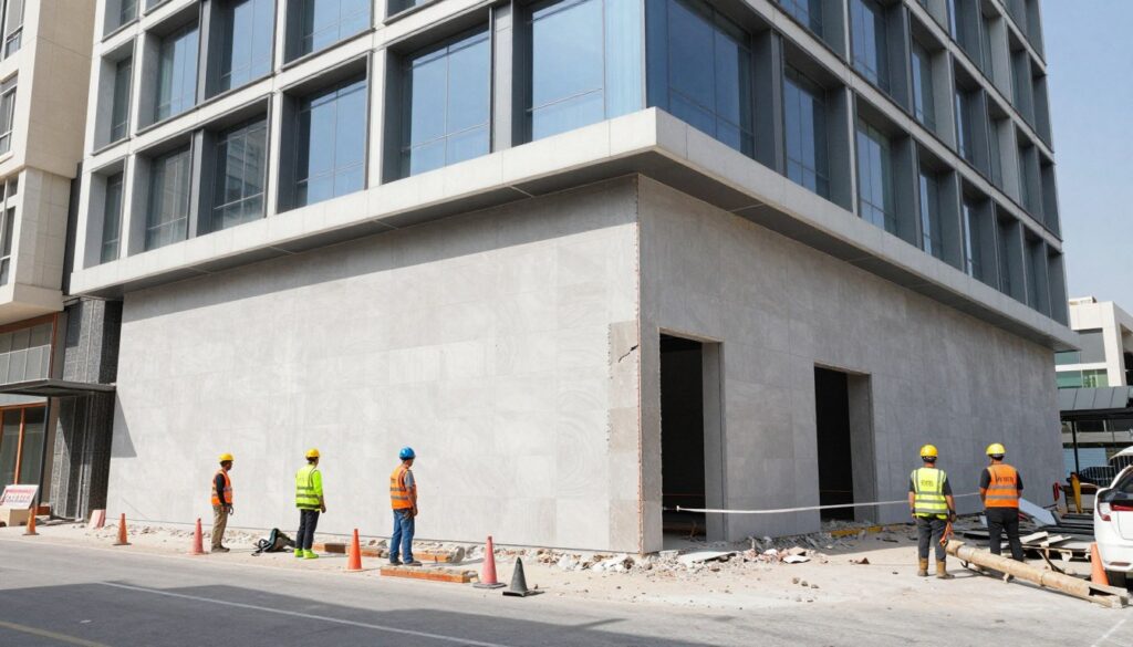 مبنى تجاري يخضع لتجديد في الكويت