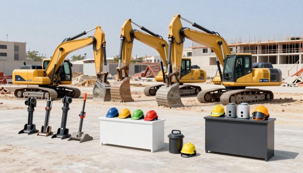 مجموعة كاملة من معدات التكسير الحديثة في موقع عمل بالكويت