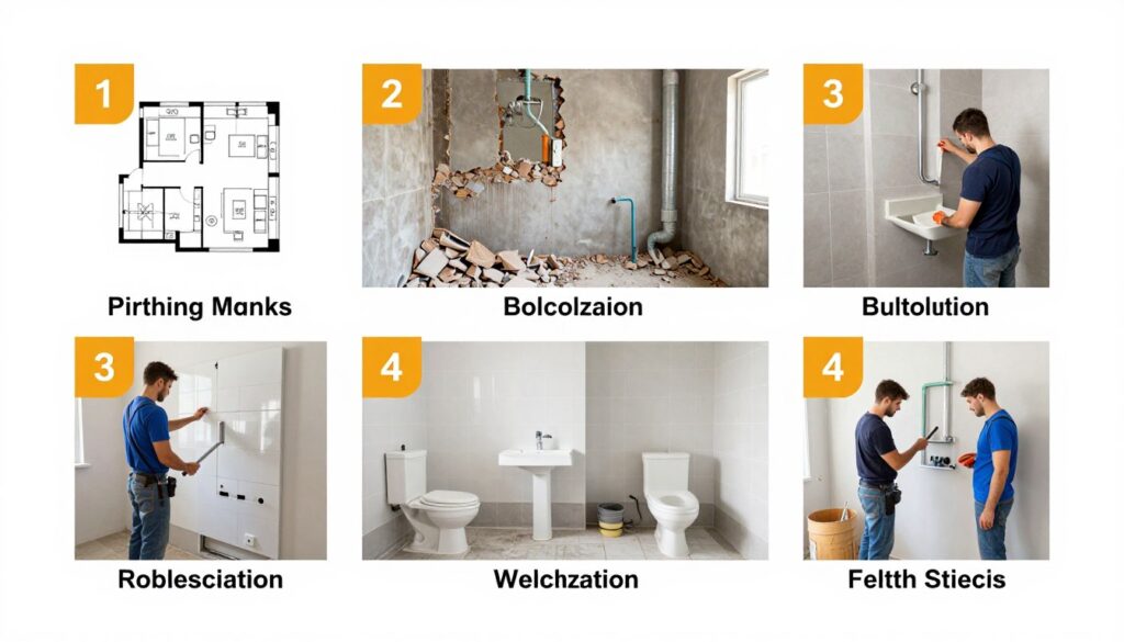 مراحل عملية إعادة بناء الحمامات من التخطيط إلى التنفيذ