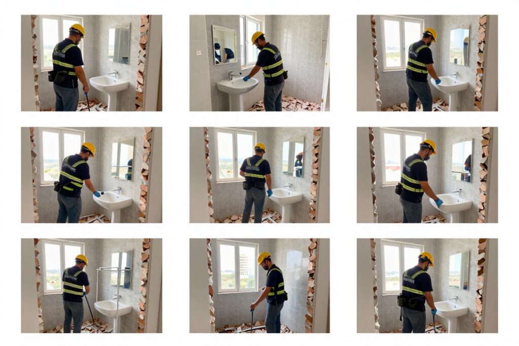 مراحل عملية تكسير الحمامات بالتفصيل