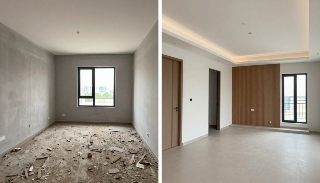 مشروع ترميم متكامل يشمل التكسير والتشطيب في الكويت