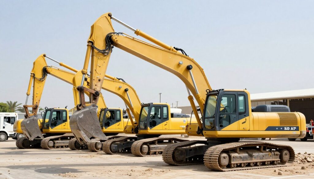 معدات هدم حديثة في موقع عمل بالكويت