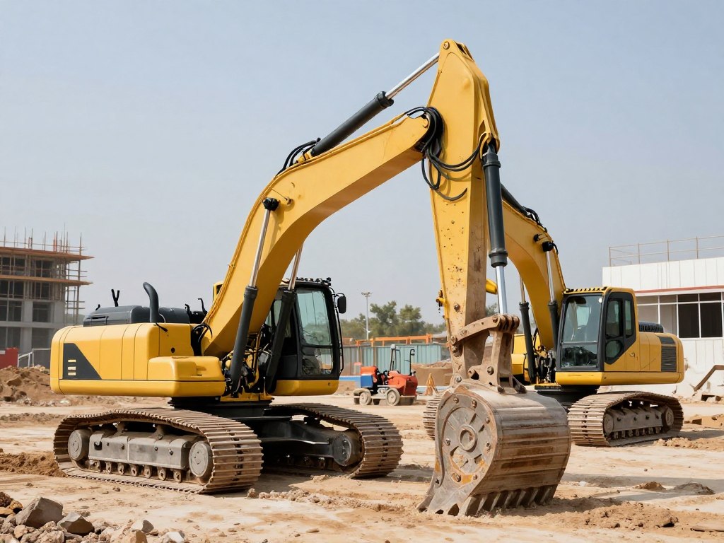 معدات هدم متطورة تعمل في موقع بناء بالكويت