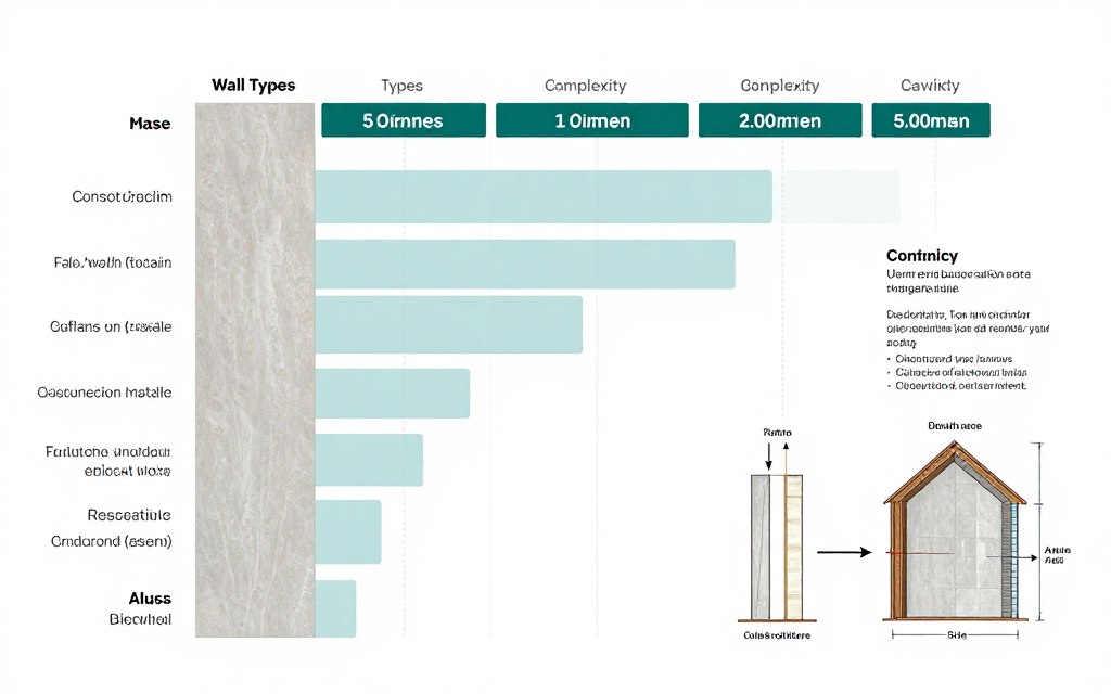 مقارنة أنواع جدران مختلفة